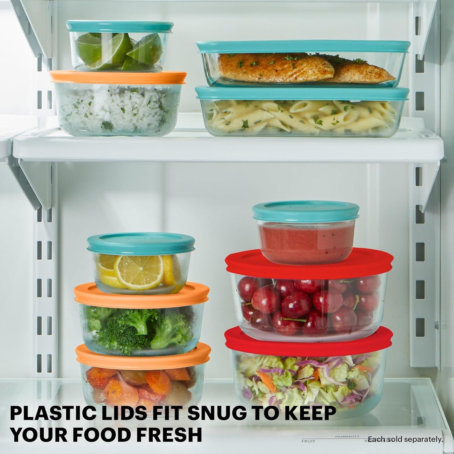 Pyrex Simply Store (5-Pack) Large Glass Food Storage Containers Set, (3, 6 & 11 Cup) Meal Prep Containers With BPA-Free Lids, Dishwasher & Microwave Safe