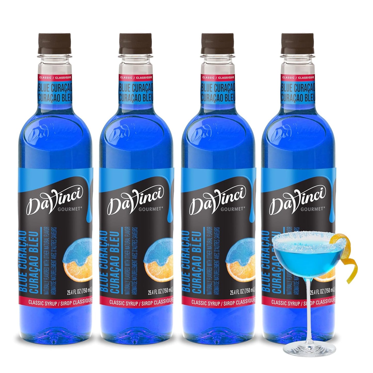 DaVinci Gourmet Classic Blue Curacao Syrup, 25.4 Fluid Ounces (Pack of 4)