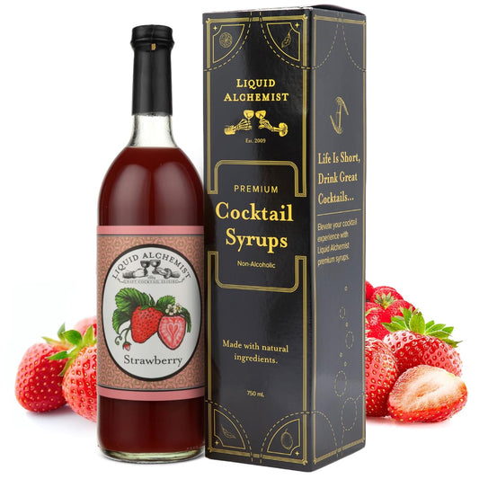 Liquid Alchemist Strawberry Syrup for Drinks - Real Ingredients Make our Strawberry Puree for Drinks a Perfect Margarita Mix - Our Flavored Syrup is Gluten & Dairy Free (25 oz)