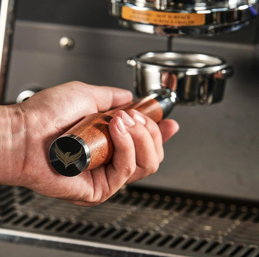 54mm Bottomless Portafilter Breville Compatible Rosewood Handle & Naked 18-21 Gram Filter Basket Included, Fits Barista Express, Pro, Touch, Bambino Plus, Infuser, Duo Temp Pro Impress