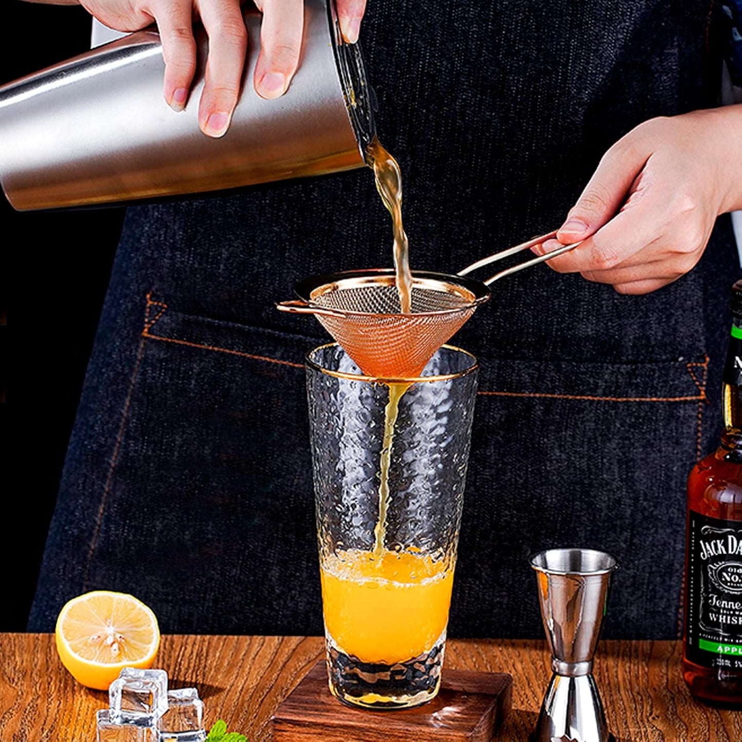 2 Pack Stainless Steel Small Food Strainer, Fine Mesh Sieve with Long Handle, Cocktail Strainer For Cocktails, Tea Herbs, Coffee & Drinks, Rust Proof & Great as Tea Strainer, 3.5inch