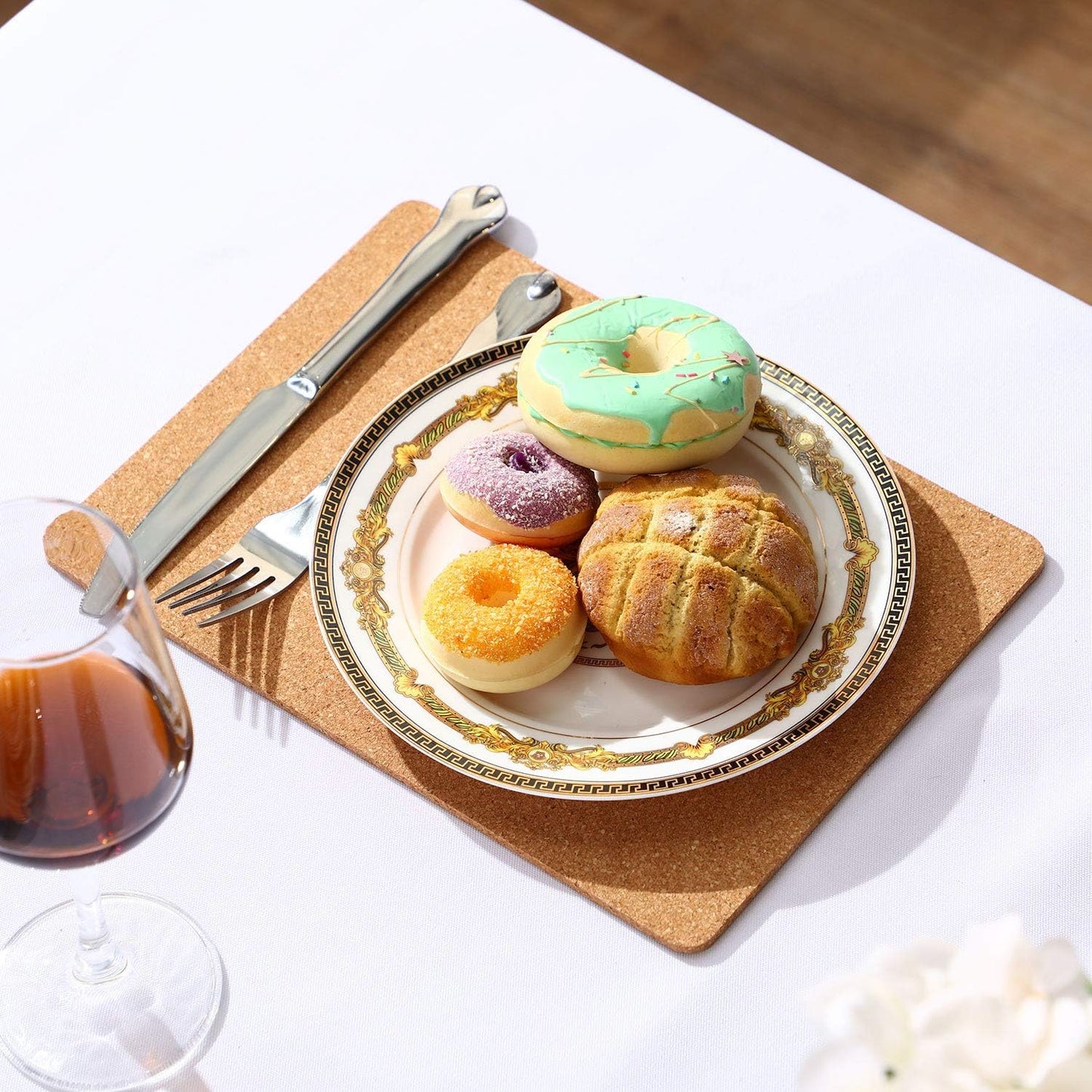 Boao 4 Pack Rectangle Cork Trivets for Hot Dishes 11'' x 8'' x 0.2'' Cork Plant Coasters Placemat Hot Pad Sheet Heat Resistant for Kitchen Countertops Table Pots Pans Restaurant Cafe Wedding Supplies