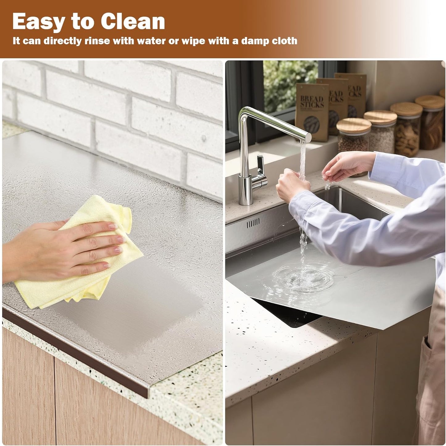 Large Cutting Board 35.4" L X 22.8" W Stainless Steel Cutting Board with Lip Metal Baking Board Non Stick Thick Board with Rolling Pin for Meat Fruits Vegetables Bread and Baking