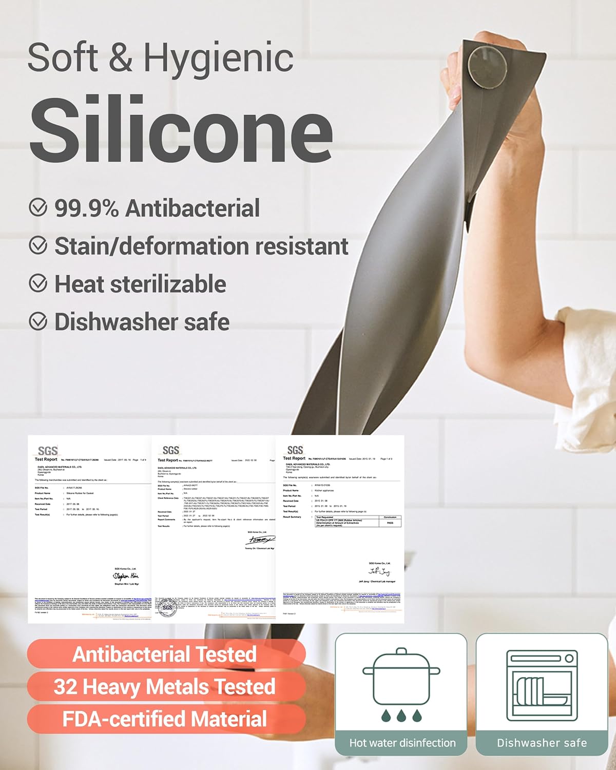 23 inches 100% Premium Silicone Kitchen Sink Splash Guard - Non Slip Strong Suction, Durable, and Easy-to-Clean Splash Protector for Mess-Free Cooking and Dishwashing (Deep Green)