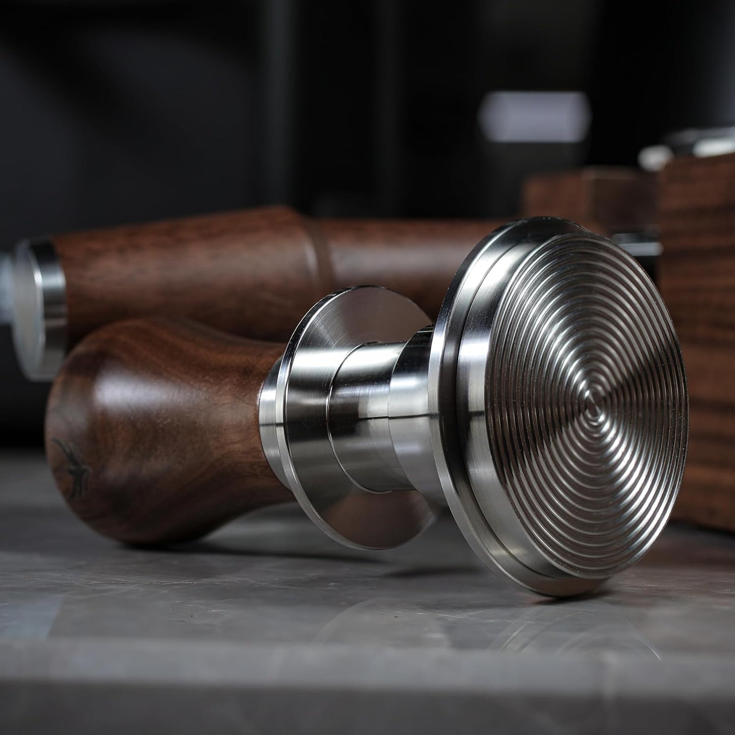 Walnut Espresso Accessories Set 58mm for Gaggia Bottomless Portafilter, Calibrated Tamper, Distribution Tool, Wdt, Dosing Cone and Puck Screen