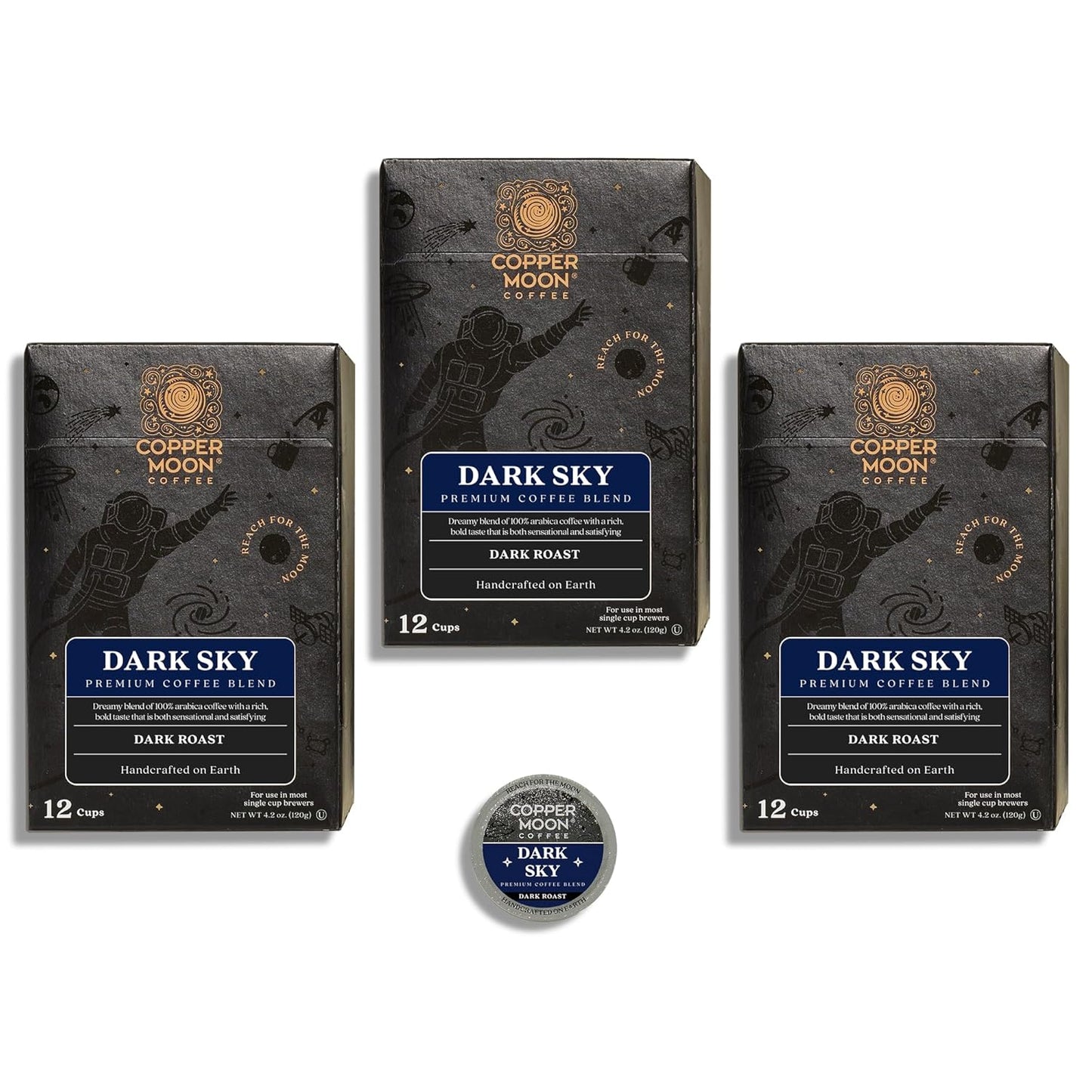 Copper Moon Single Serve Coffee Pods for Keurig K-Cup Brewers, Dark Roast, Dark Sky Blend, 36 Count