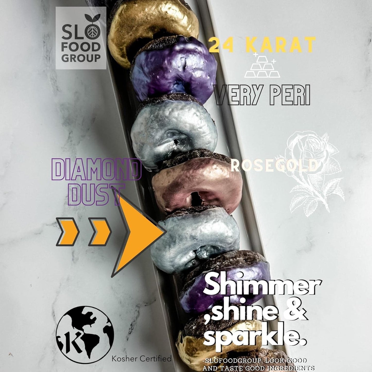 Slofoodgroup Rose Gold Luster Dust| Rose Gold Colored Edible Glitter, 5 Gram Bottle