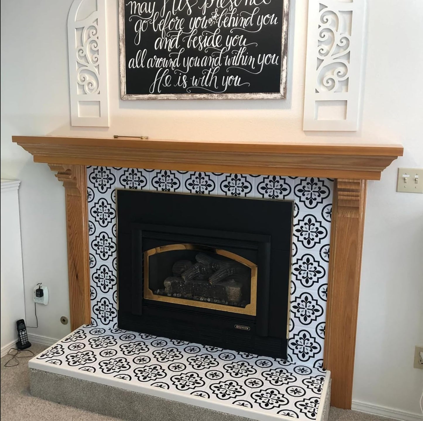 Talavera Stencil Reusable Tile Stencil 8inch Floral Folk Mexican Stencils for Painting on Wall Floor Furniture Wood Home Decor