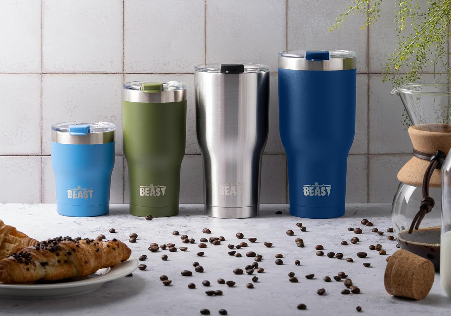 Beast 30 oz Tumbler Stainless Steel Vacuum Insulated Coffee Ice Cup Double Wall Travel Flask (Royal Blue)