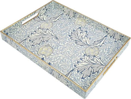 Rectangle Plastic Serving Tray with Handles, Elegant Decorative Tray for Coffee Table, Ottoman, Living Room, Kitchen, and Outdoor Use. 12"*16"*1.6" F