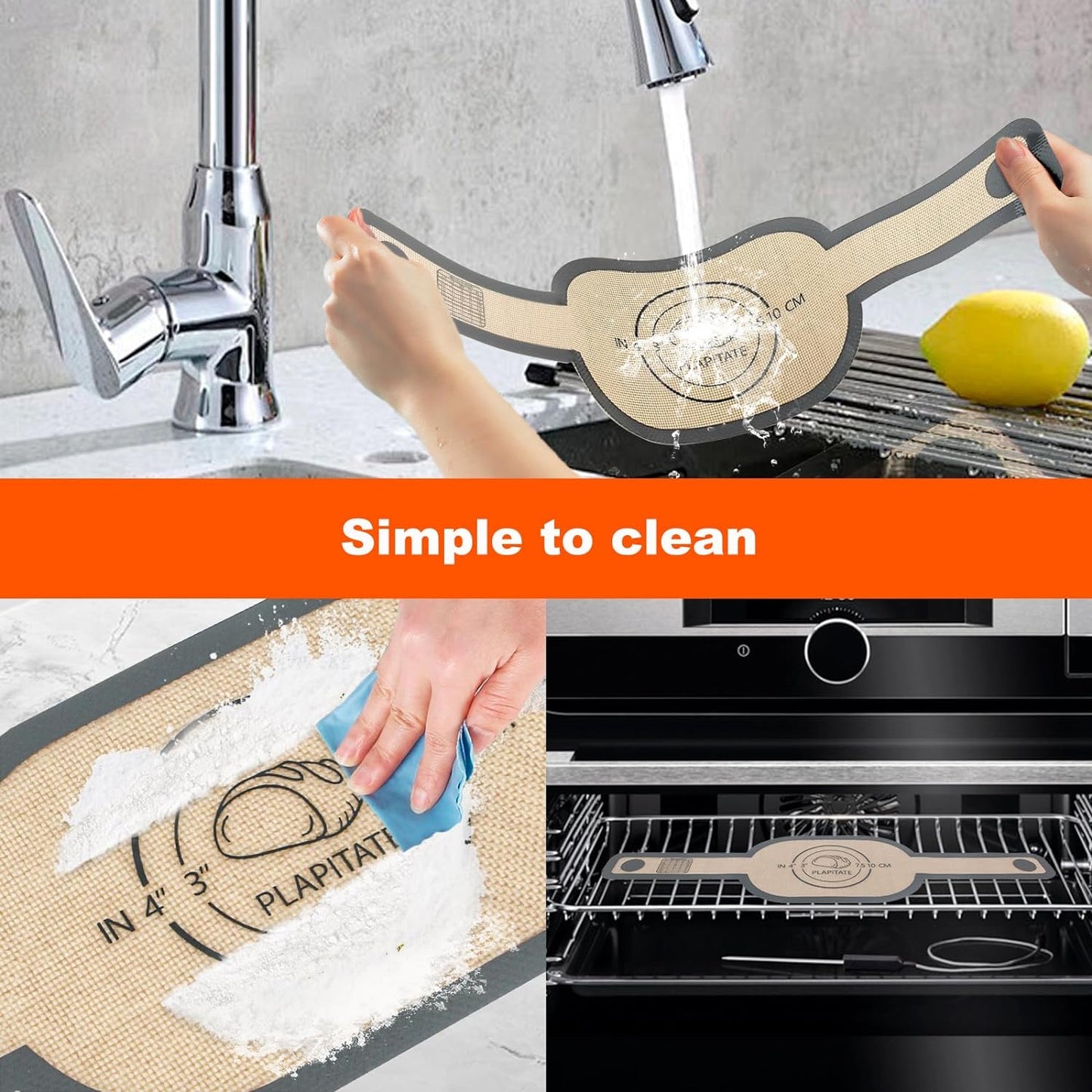 Silicone Bread Sling Dutch Oven Liner, Non-Stick & Easy Clean Reusable Oval Silicone Baking Mat with Long Handles, Easy to Transfer Sourdough - 2 Gray Set