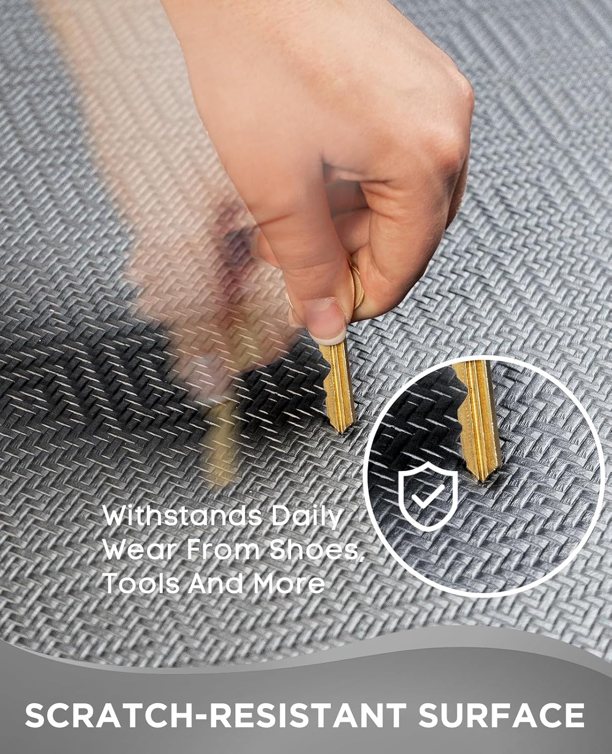 Ophanie Kitchen Mats for Floor, 3/4 Inch Thick Kitchen Rugs, 24'' x 70'' Anti Fatigue Standing Cushioned Mat, Waterproof,Comfort Ergonomic Mat for Office, Home, Sink, Grey Non-Slip Bottom
