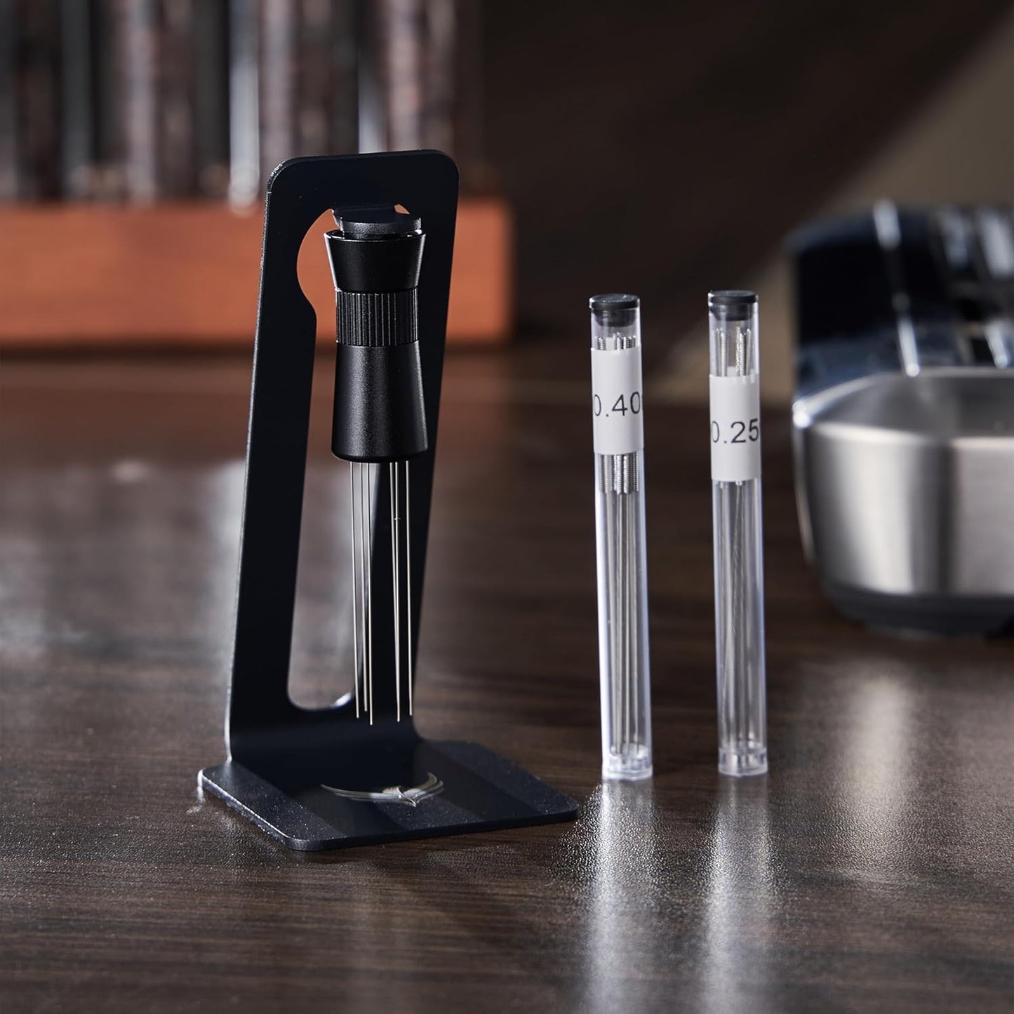 Professional Espresso Tool Set for La Pavoni - 51.5mm Calibrated Tamper, Wooden Coffee Distributor, and WDT Needle Tool - Perfect for Baristas and Coffee Aficionados