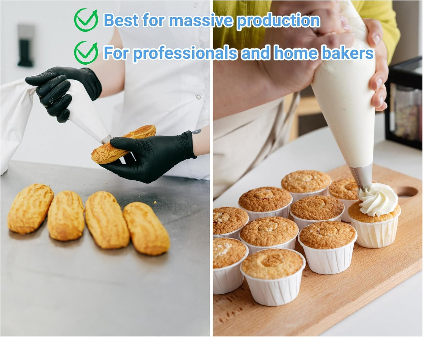 21 Inch Extra Large Piping Bags 100 Pack - Disposable Pastry Bags - Thick Anti-Burst Pastry Icing Frosting Piping Bags For Decorating Cupcakes Cakes Cookies (Large 21 Inch-100 Pack)