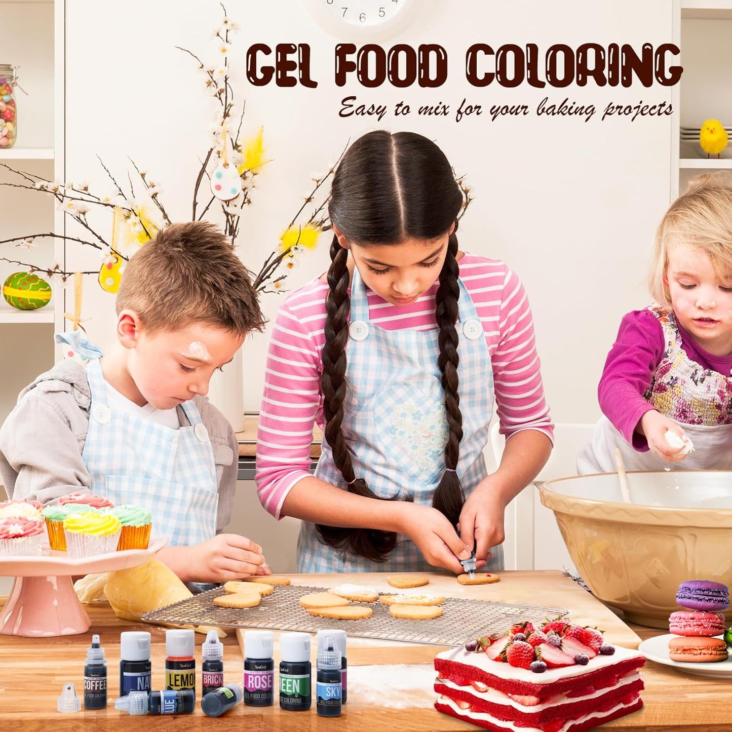 Food Coloring Gel Set - 22Vibrant Color Gel Food Coloring for Cake Decorating, Baking, Easter Egg, Icing - Tasteless Food Color Dye for Fondant, Cooking, Slime, Airbrush - 0.2 Fl. oz (6 ml)/Bottles
