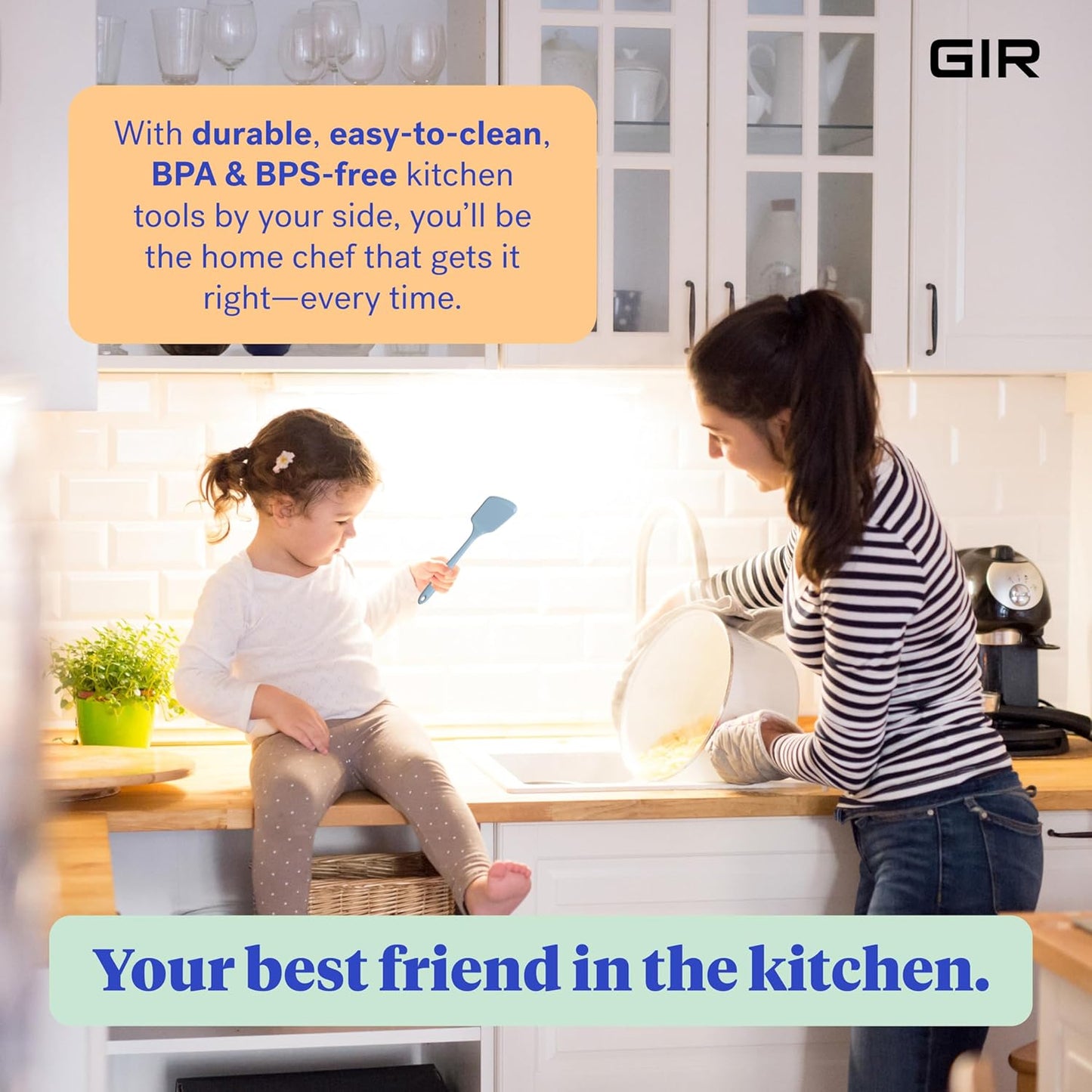 GIR: Get It Right Silicone Cooking Spatula Turner - Mini 11-In Slate - One-Piece Design & Heat-Resistant up to 425°F - Versatile Pancake Flipper & Baking Spatula With Ergonomic Handle