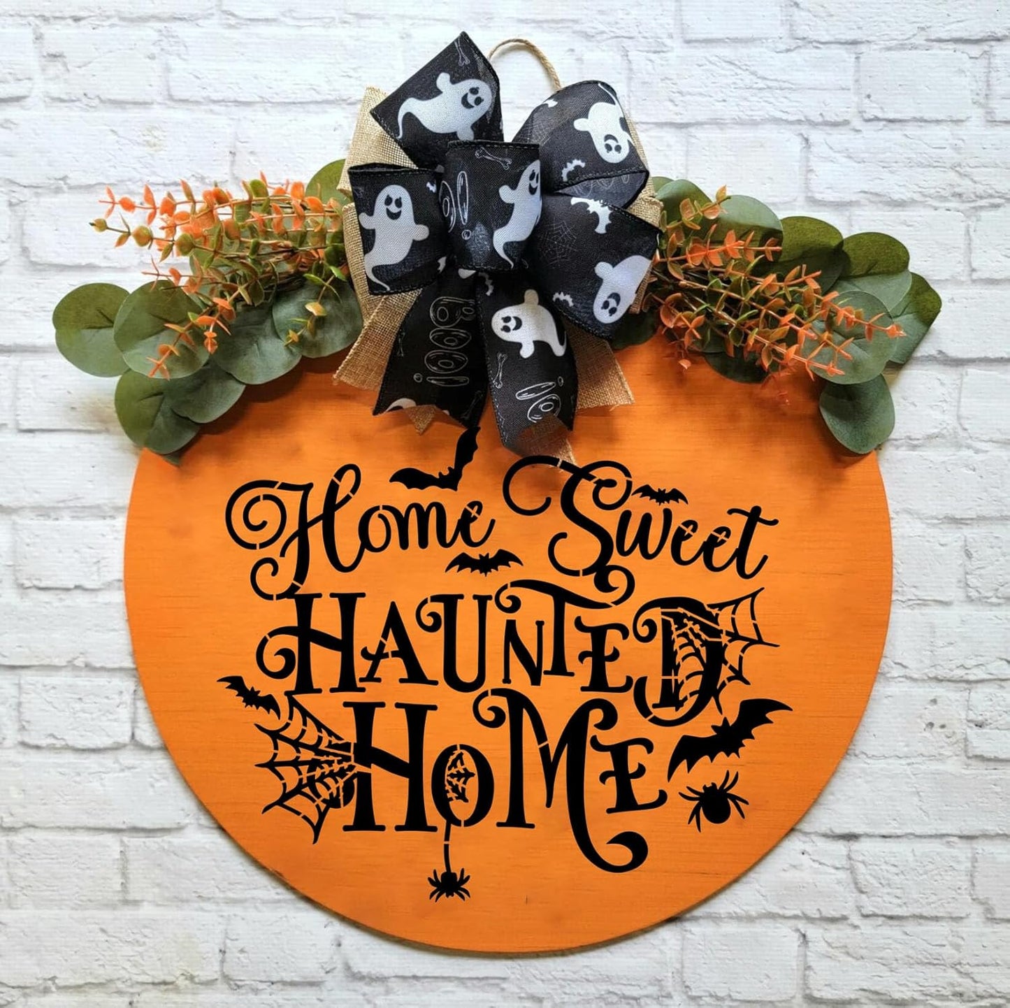 Halloween Stencils for Painting on Wood Reusable Halloween Doormat Stencils Hocus Pocus Boo Family Draw Templates for Wood Signs Walls Windows Fabrics T-Shirt DIY Crafts Decor