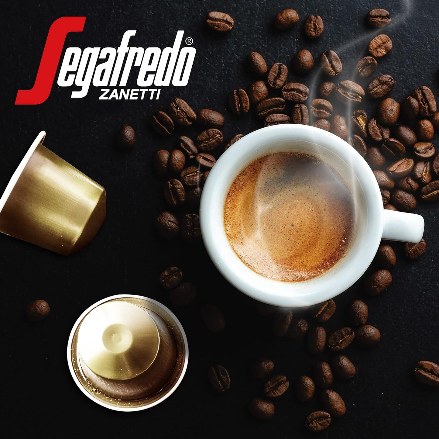 Segafredo Zanetti Espresso Capsules – Aluminum Pods for Nespresso Original Machines – Medium Roast Premium Espresso with a Sweet Aroma – Subtle, Intensity 9 – Sinfonia, 10 Count