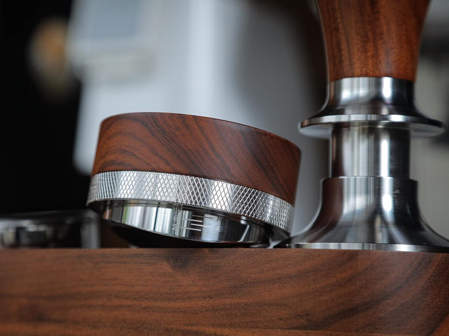 51.5mm Espresso Distribution Tool for La Pavoni Post Millenium Models Wooden Coffee Distributor Adjustable Depth Stainless Steel Espresso Leveler