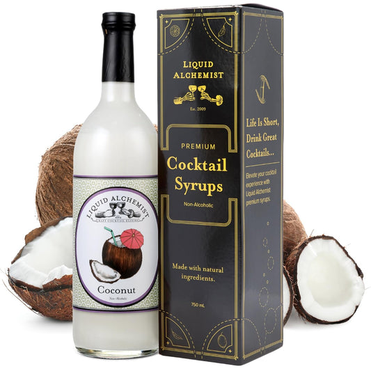 Liquid Alchemist Coconut Syrup for Drinks - Real Ingredients Make our Cream of Coconut Syrup a Perfect Pina Colada Drink Mix - Non-GMO & Vegan (25 oz)