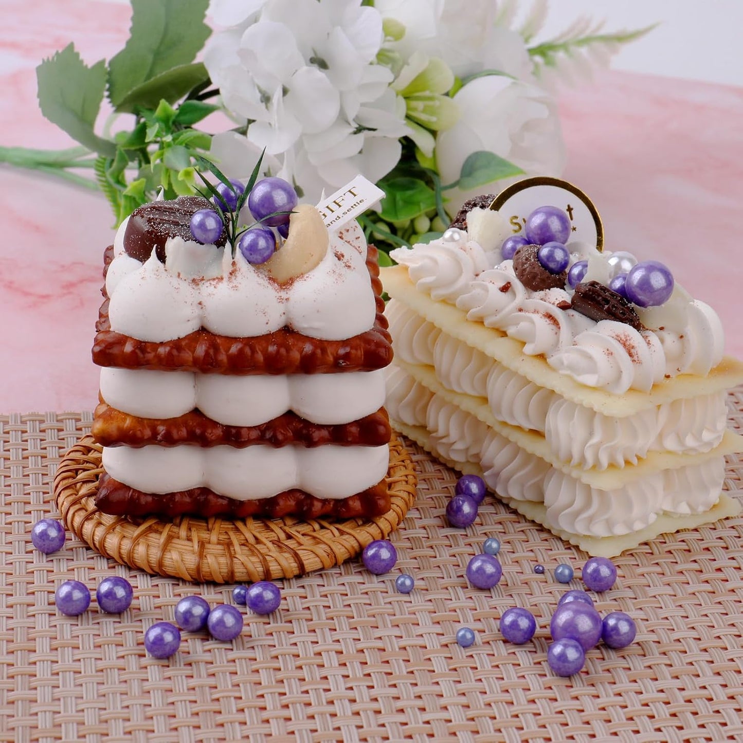 Purple Sprinkles for Cake Decorating, 6 Sizes Mix 4.6 oz Edible Pearl Sugar for Ice Cream Cupcake Cookies, Wedding Parties Birthday Cake Decoration