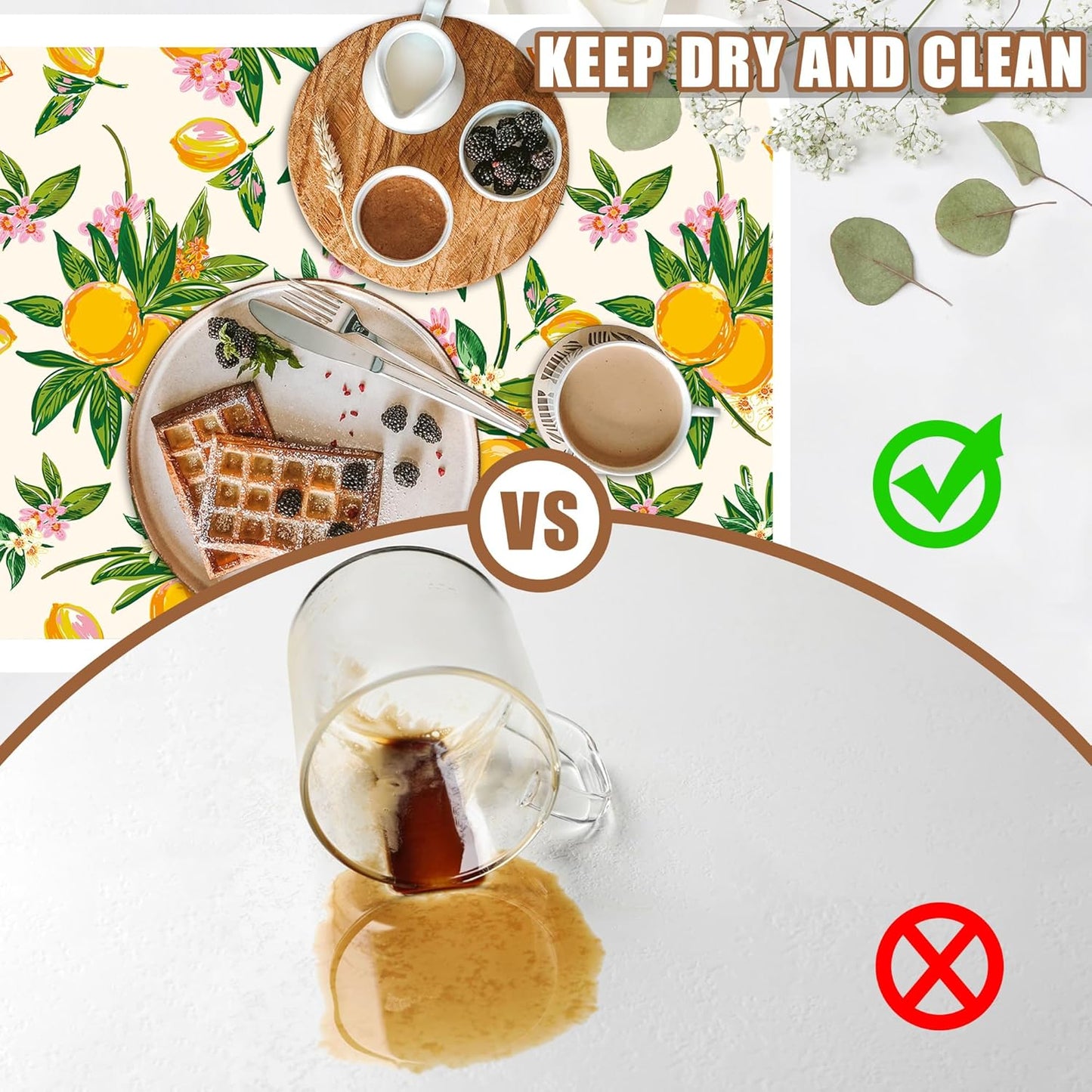 Dish Drying Mat Orange Fruit Floral Coffee Bar Mat for Countertop Hide Stain Rubber Backed Dish Drainer Rack Pad Coffee Maker Espresso Machine Dining Room Decoration 15.7 x 23.6 Inch