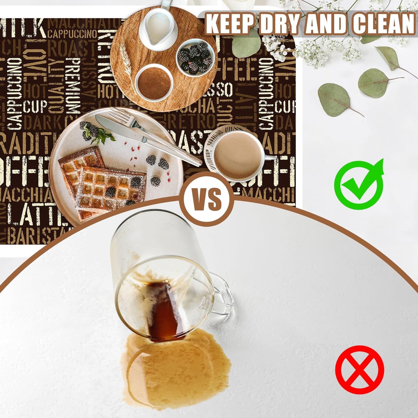 Vintage Coffee Cup Coffee Mat Absorbent Dish Drying Mat for Kitchen Counter Hide Stain Rubber Backed Drying Rack Pad Fit Under Espresso Machine Dish Drainer, 15.7 x 23.6 Inch