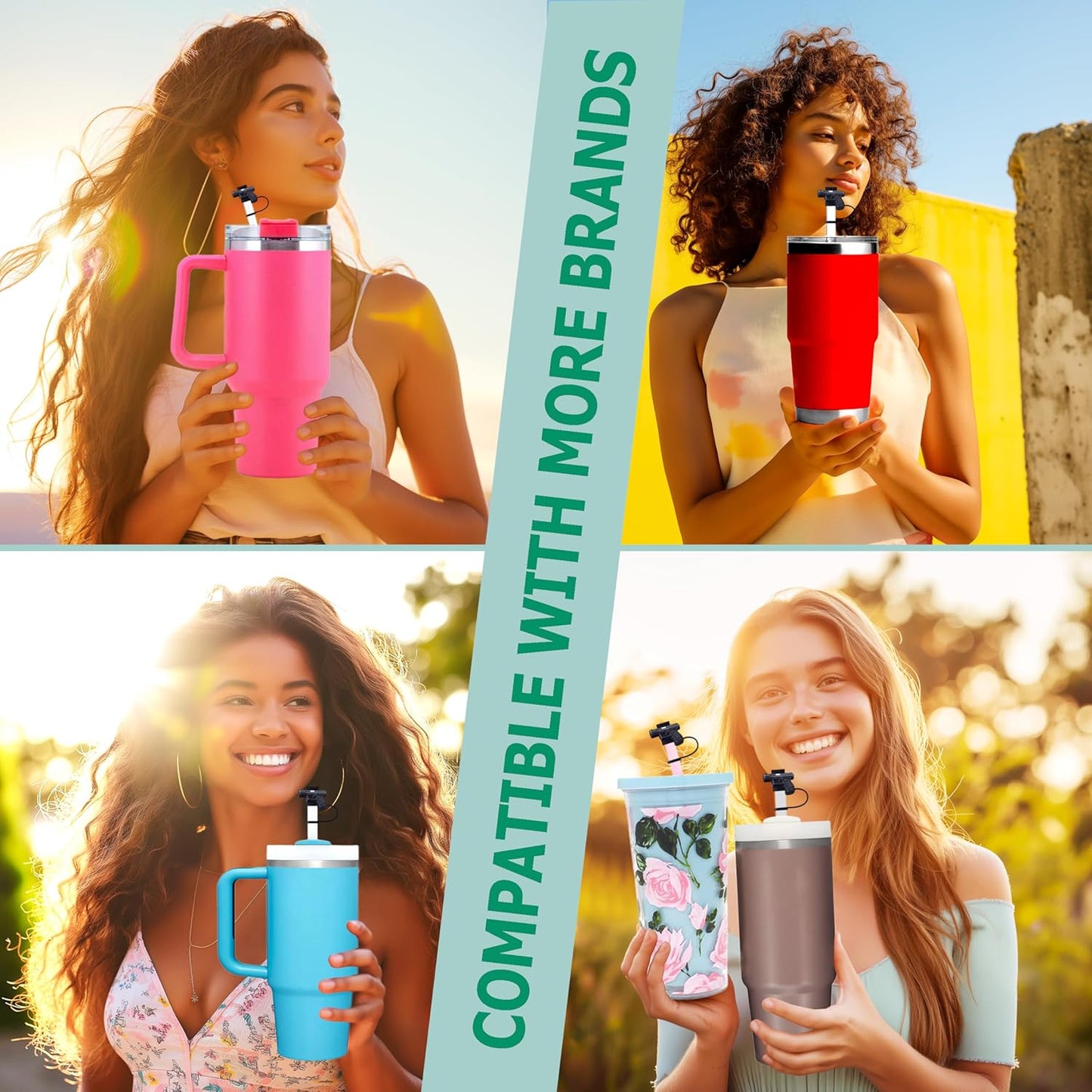 Gun Silicone Straw Covers for Stanley Cup, Reusable, Cute Straw Toppers Accessories for Tumblers, 2PCS Decorative & Personalized Straw Cover Cap (a)