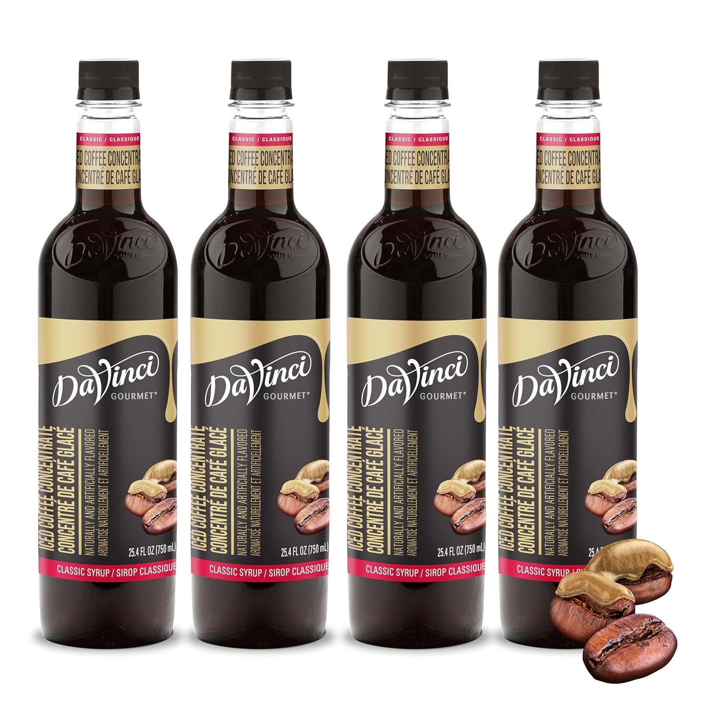 DaVinci Gourmet Classic Iced Coffee Concentrate Syrup, 25.4 Fluid Ounces (Pack of 4)
