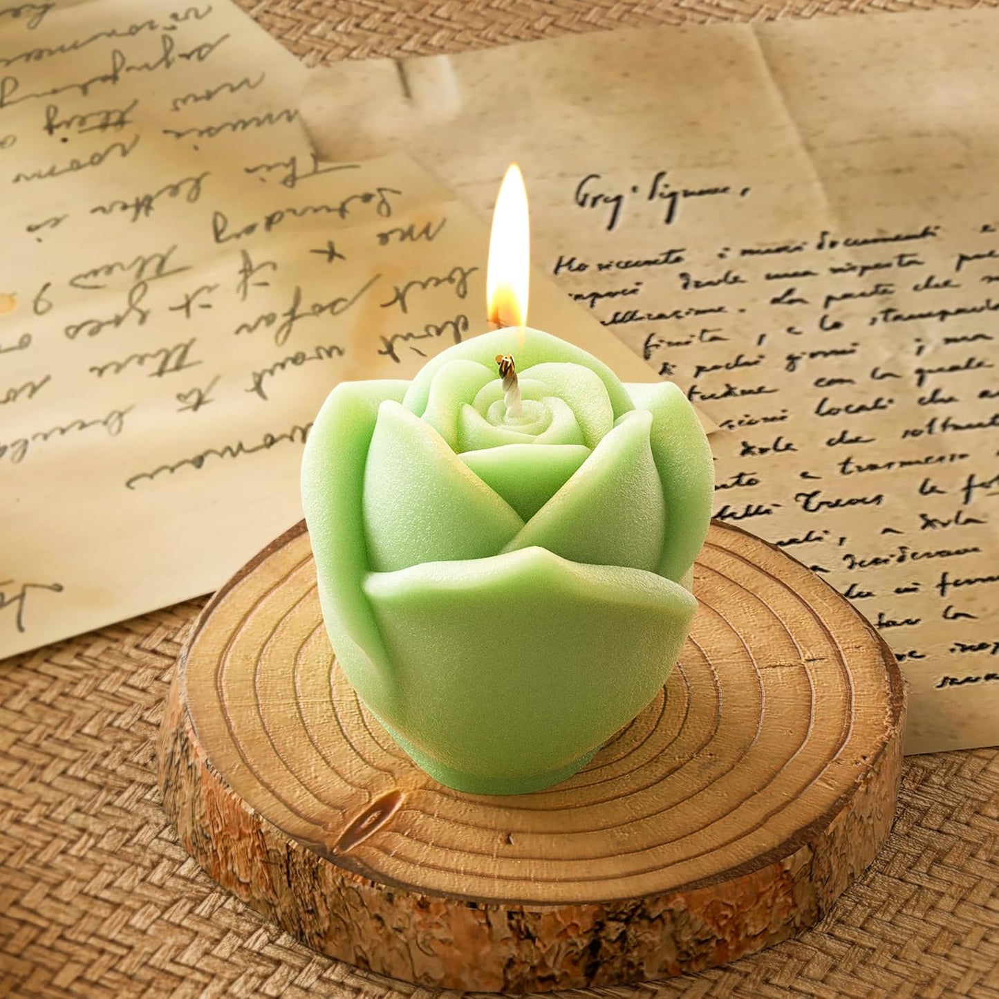 2 Pack Rose & Succulent Silicone Molds for Candle Making & Home Decor