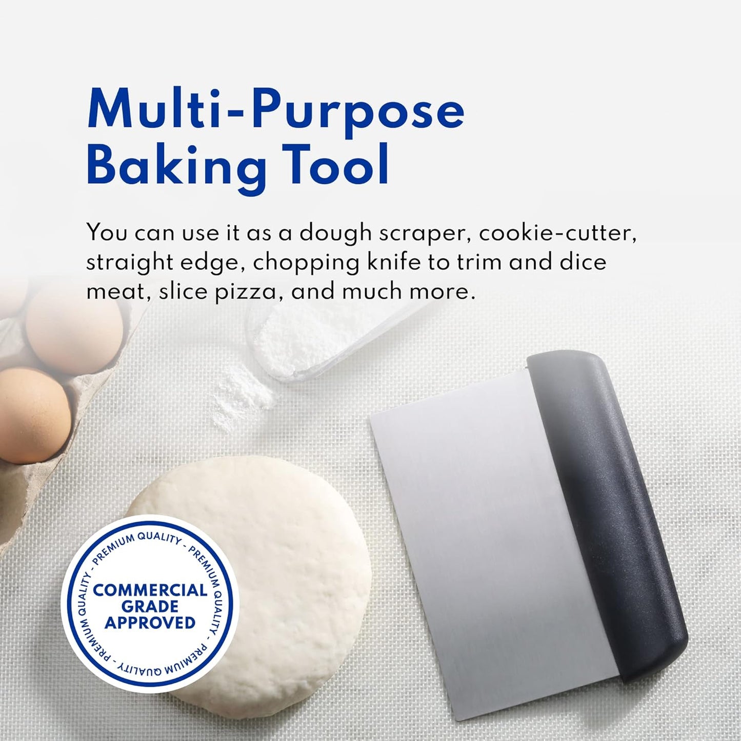 New Star Foodservice Plastic Handle Dough Scraper, 6 by 3-Inch, Black