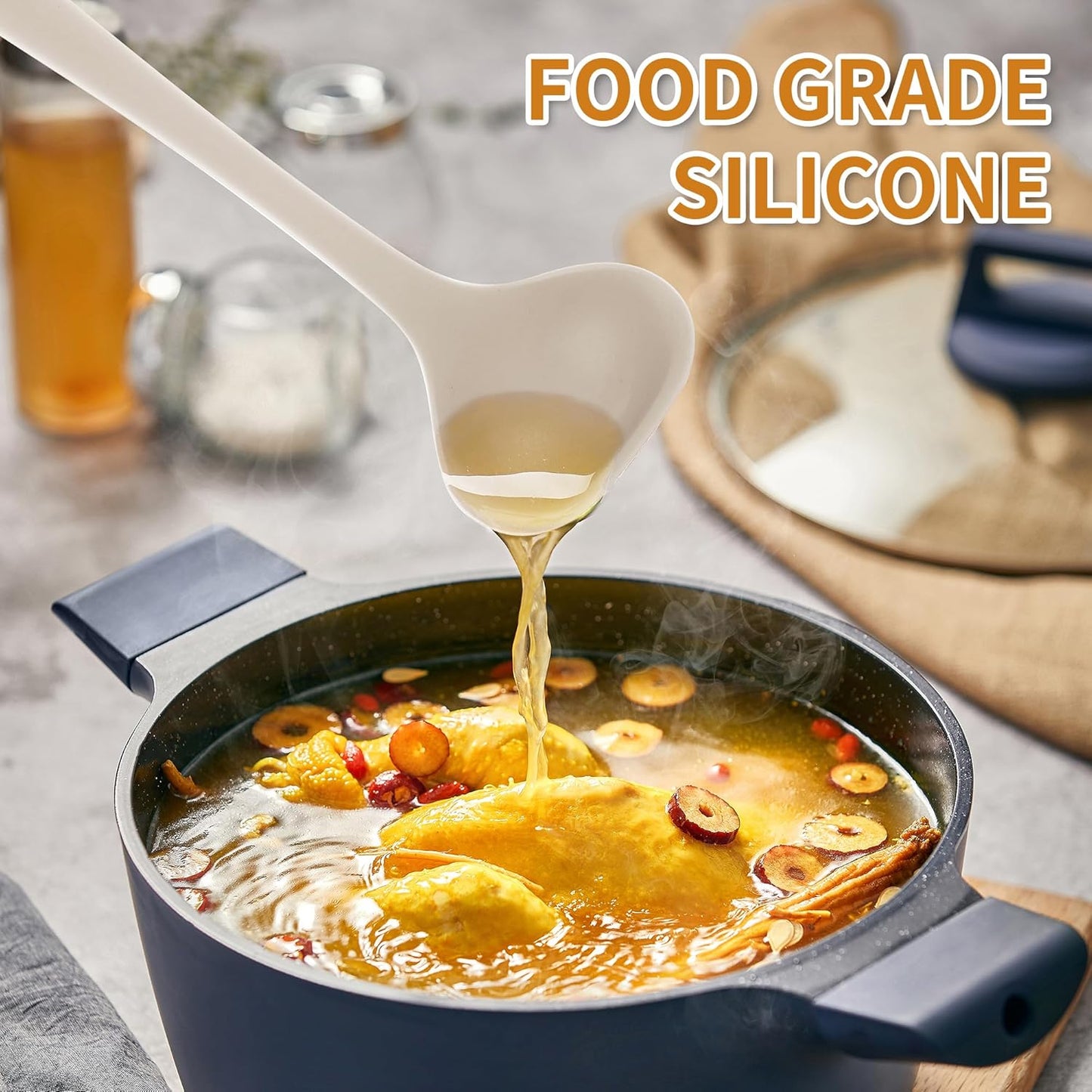 18 Pcs Cooking Utensils Set, Kitchen Utensils Set with Utensil Holder, 446°F Heat Resistant Silicone Spatula Set, Kitchen Gadgets Tools Set for Nonstick Cookware BPA FREE