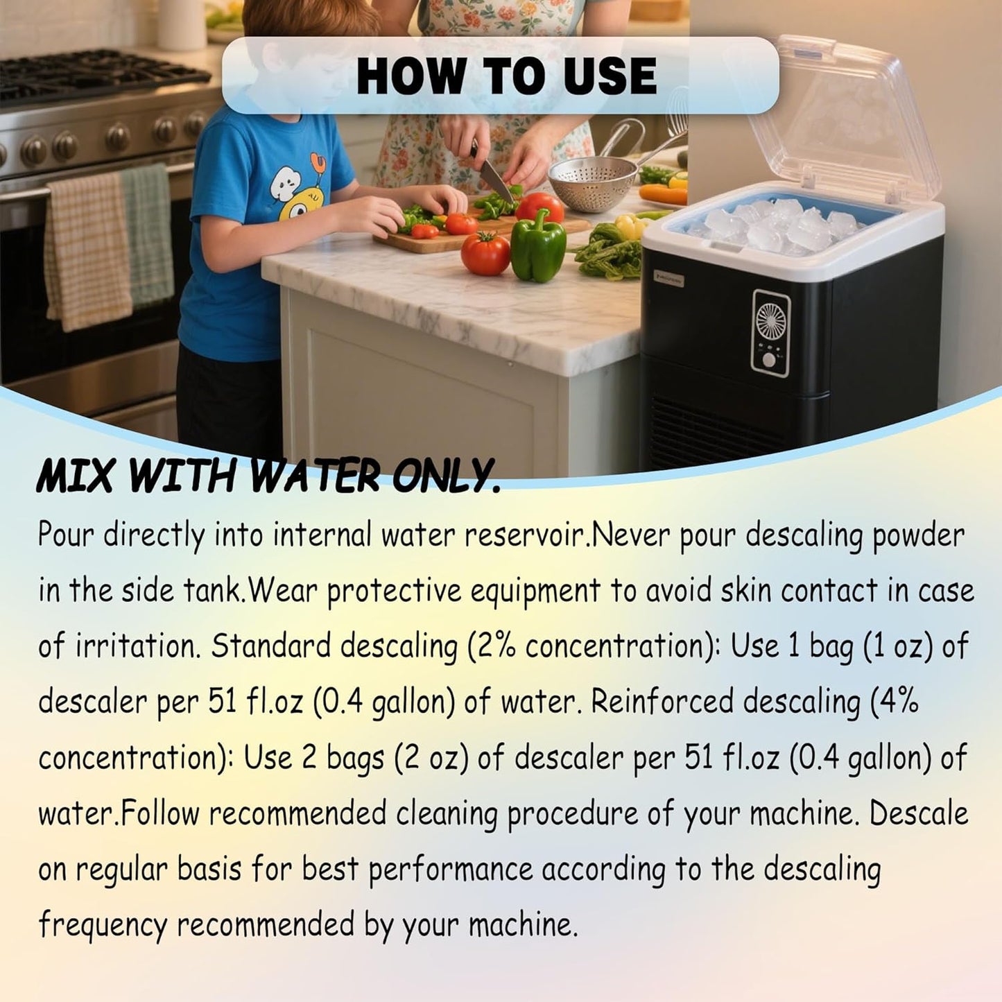 xcivi Household Ice Maker Descaling Powder Compatible with GE Profile Opal Ice Maker, Ice Machine Cleaner Maker Descaler, Helps Remove Hard Water and Mineral Buildup, Individually Packed (12)