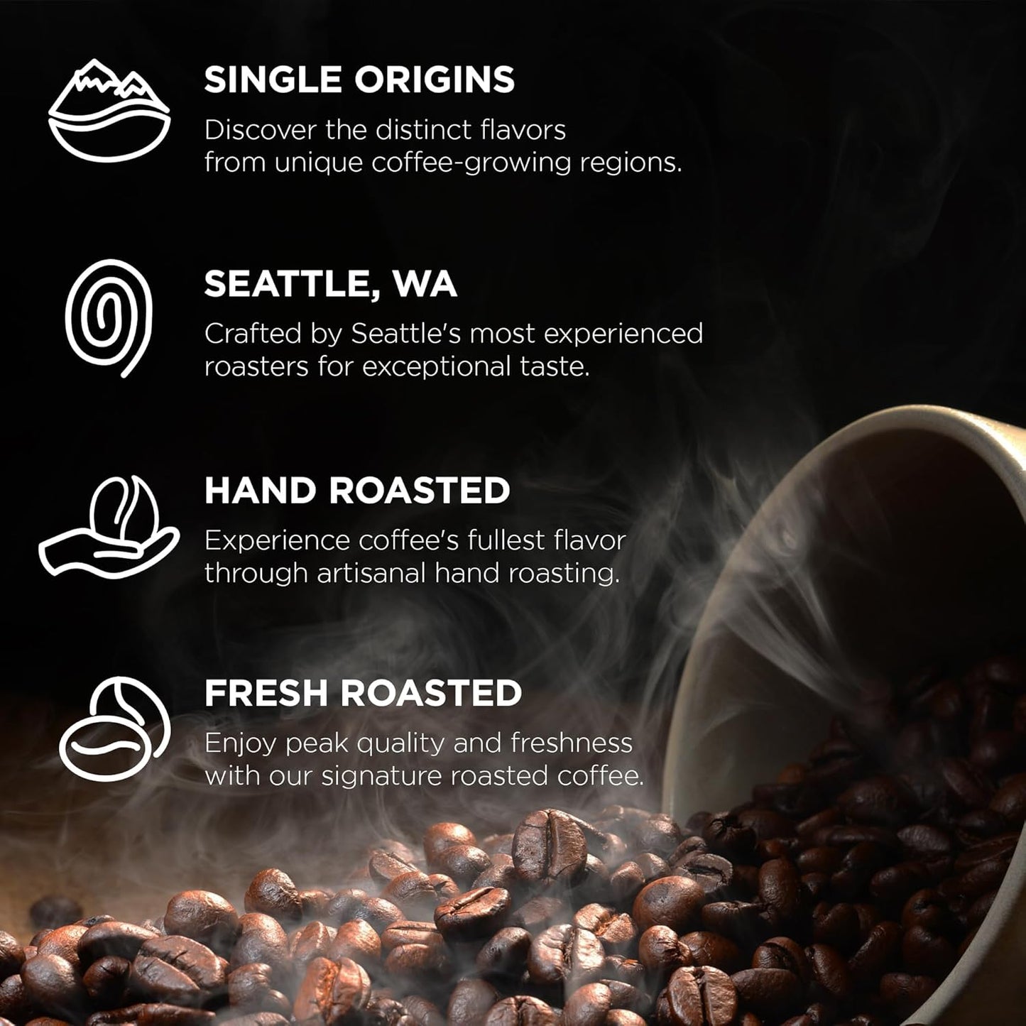 Fonte Coffee Roaster - Whole Bean Coffee - Medium-Dark Fresh Roast - Roasted in Seattle - Single Origin - Bright, Chocolately, Balanced - 12 oz - Fonte AA