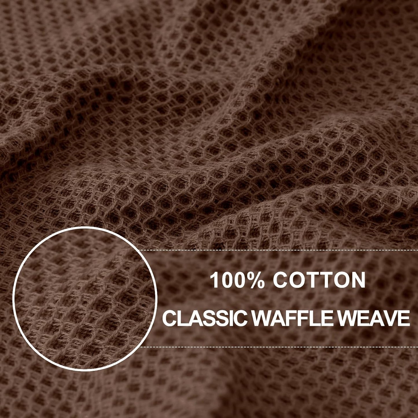 Homaxy 100% Cotton Waffle Weave Kitchen Dish Towels, Ultra Soft Absorbent Quick Drying Cleaning Towel, 13 x 28 Inches, 8-Pack, Coffee