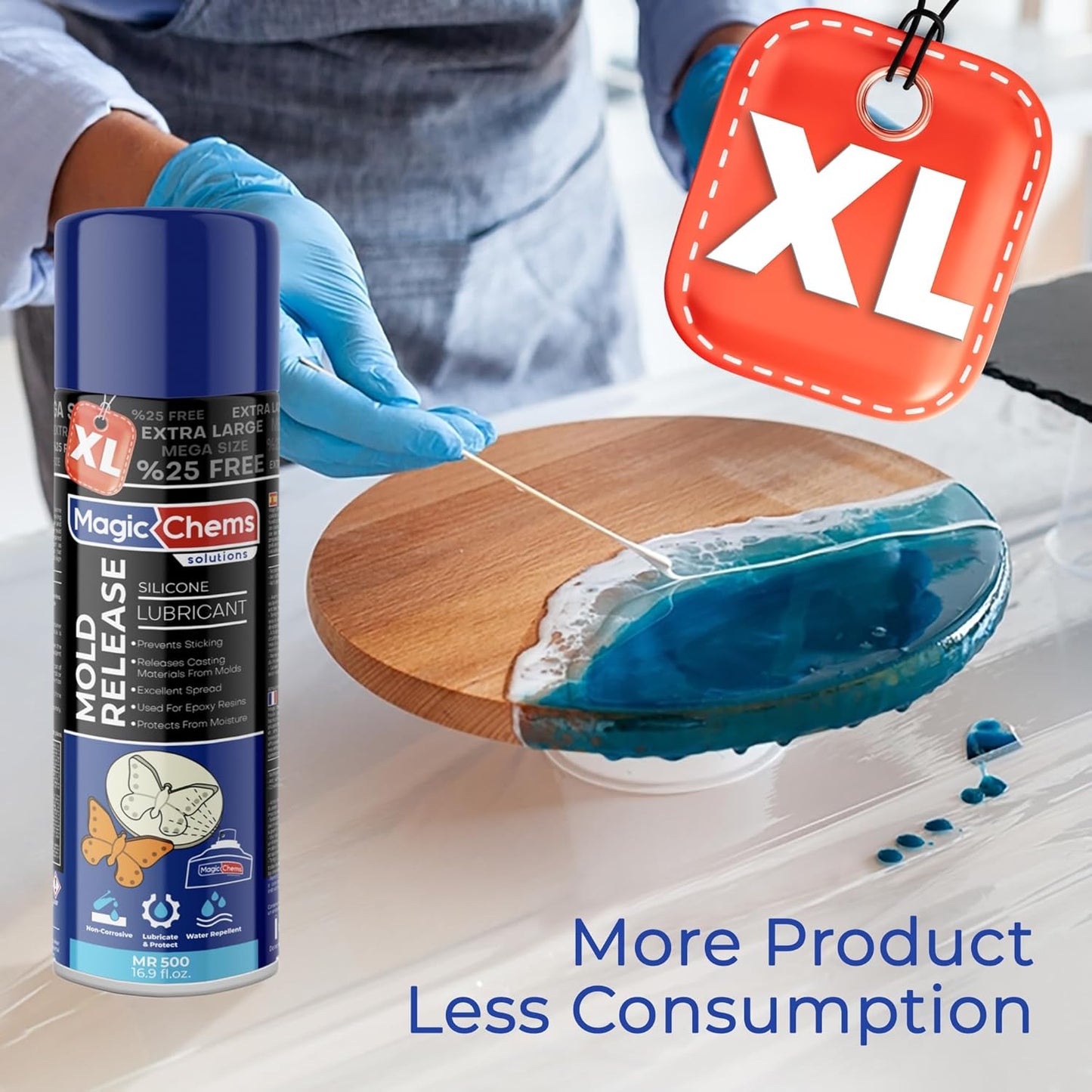 Mold Release, Silicone Mold Release Spray (16x16.9 fl oz/500ml) Mold Release for Epoxy Resin and Candle Mold Release Spray (16 Pack Mega Size)