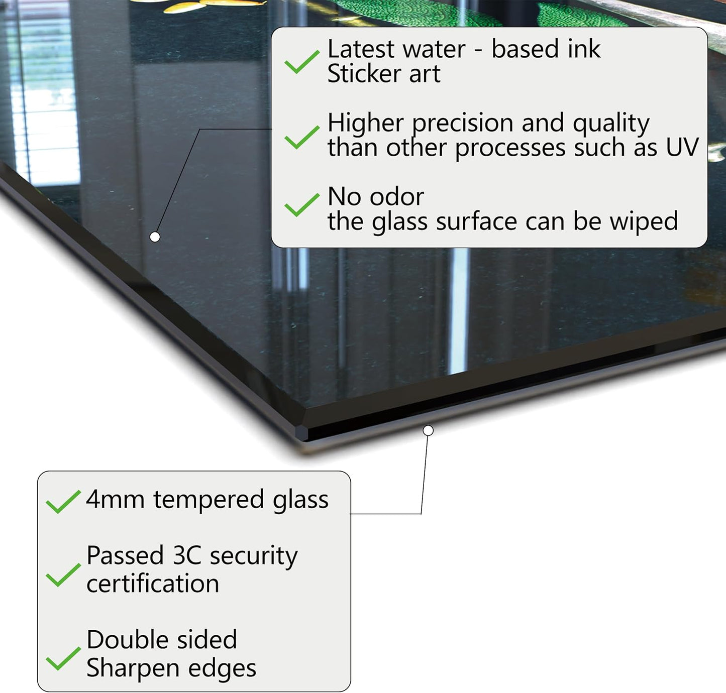 DAIFURONGE Spice Tempered Glass Backsplash For Kitchen Behind Stove,Stove Backsplash Top Cover,Easy to Clean Glass Splashback, Sink Cover Splash Guard,Home Kitchen Wall Decor (30"x18"(76.2x45.72cm))