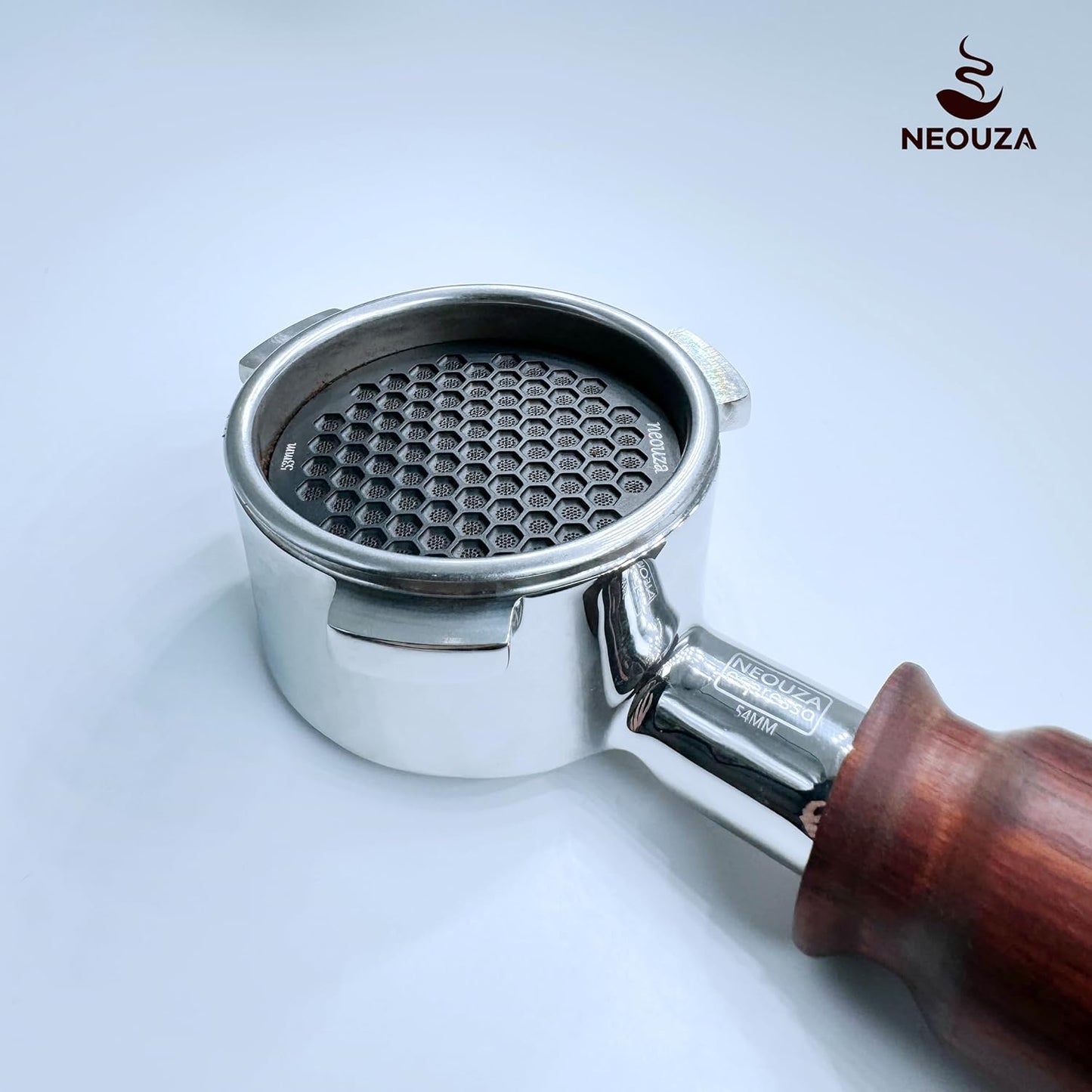 NEOUZA V4 Espresso Puck Screen 0.8mm Thickness Honeycomb Mesh Double Layer Black Protective Coating for Coffee Portafilter Basket (2, Silver, 58mm)