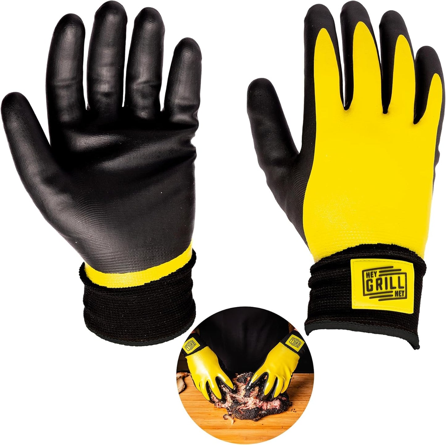 Hey Grill Hey Pitmaster Gloves | BBQ Gloves | Heat Protection up to 500°F or 260°C | High Temp Resistance | Fireproof Glove for Grilling Smoking Barbecue | Washable Mitts | Waterproof | Size - XXL