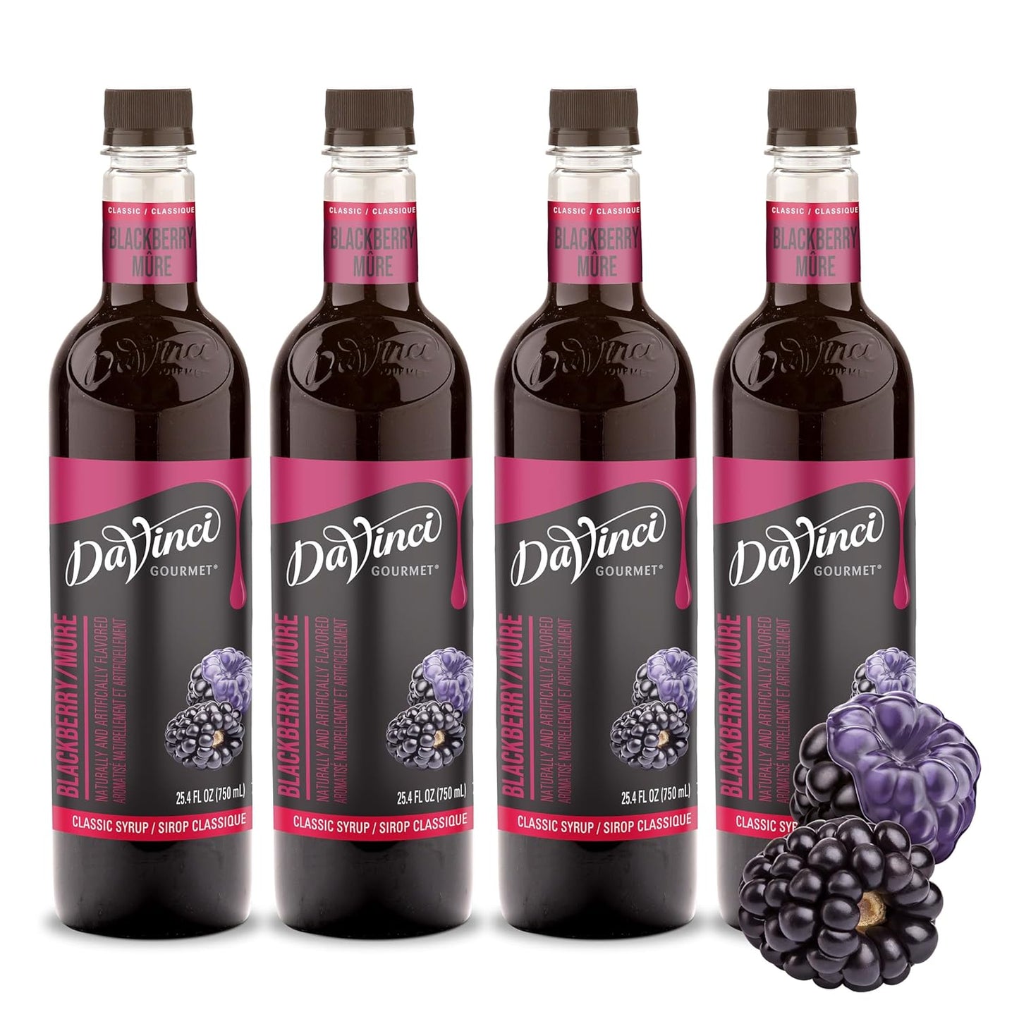 DaVinci Gourmet Classic Blackberry Syrup, 25.4 Fluid Ounces (Pack of 4)