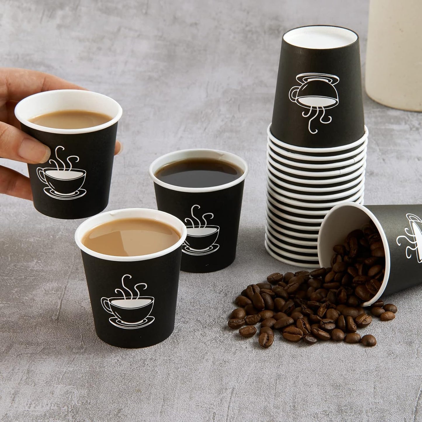 600 Pack 4 oz Paper Cups, Small Disposable Coffee Cups, Paper Espresso Cups, Hot/Cold Drinking Cups for Party, Picnic, Travel and Events
