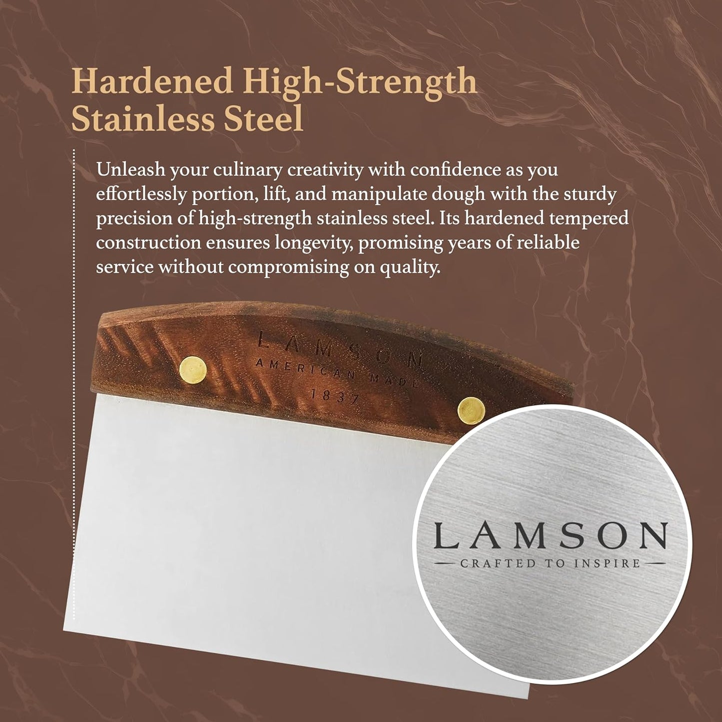 Lamson 3" x 6" and 4" x 6" Dough (Bench) Scraper with Walnut Handle