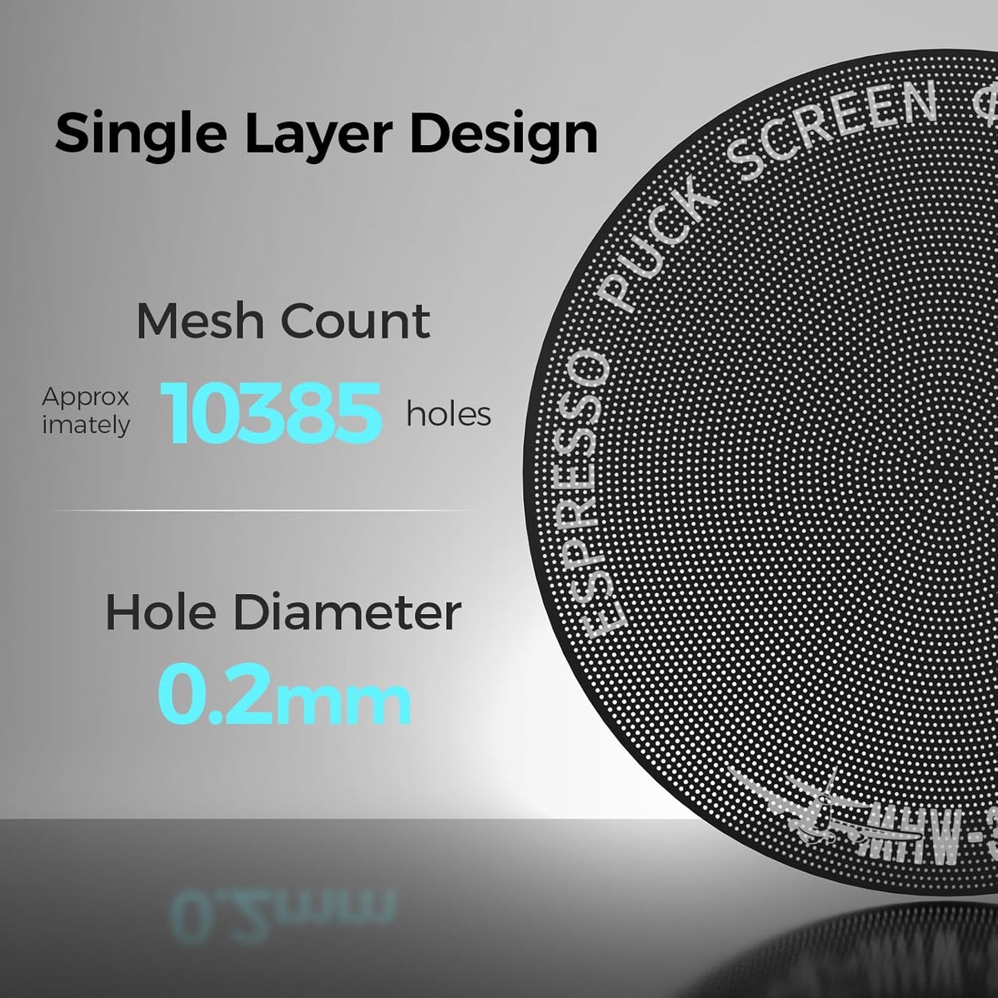 MHW-3BOMBER 58mm Espresso Puck Screen - 0.2mm Ultra Thin Espresso Puck with Round Hole - Reusable Coffee Filter for La Marzocco/Gaggia - Puck Screen 58mm with Titanium Coating FG7049B-OS
