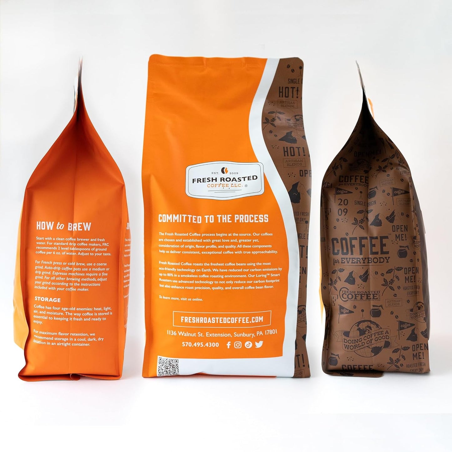 Fresh Roasted Coffee, Dark Brazil, 5 lb (80 oz), Med-Dark Roast, Kosher, Ground