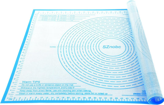 Silicone Pastry Mat 26'' By 34'' Extra Large Baking Mat with Measurements for Dough Rolling, Kneading Board, Kitchen Counter Mats for Dough, Pastry, Fondant, Pie Crust, Cookies, Bread, Pasta, Pizza