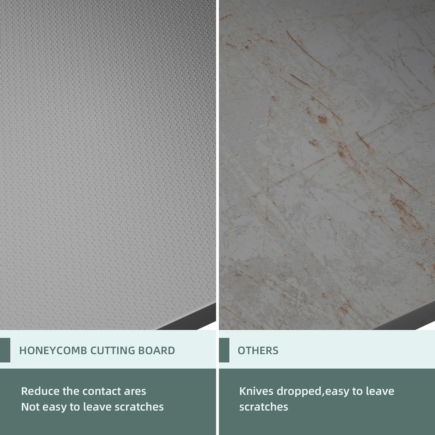 KORVOS 304 Stainless Steel Cutting Board, Large Size 23.62"x19.68" Heavy Duty Cutting Boards, Low Noise Chopping Board, Anti-Scratch Surface for Meat, Vegetables&Baking, Honeycomb Pattern