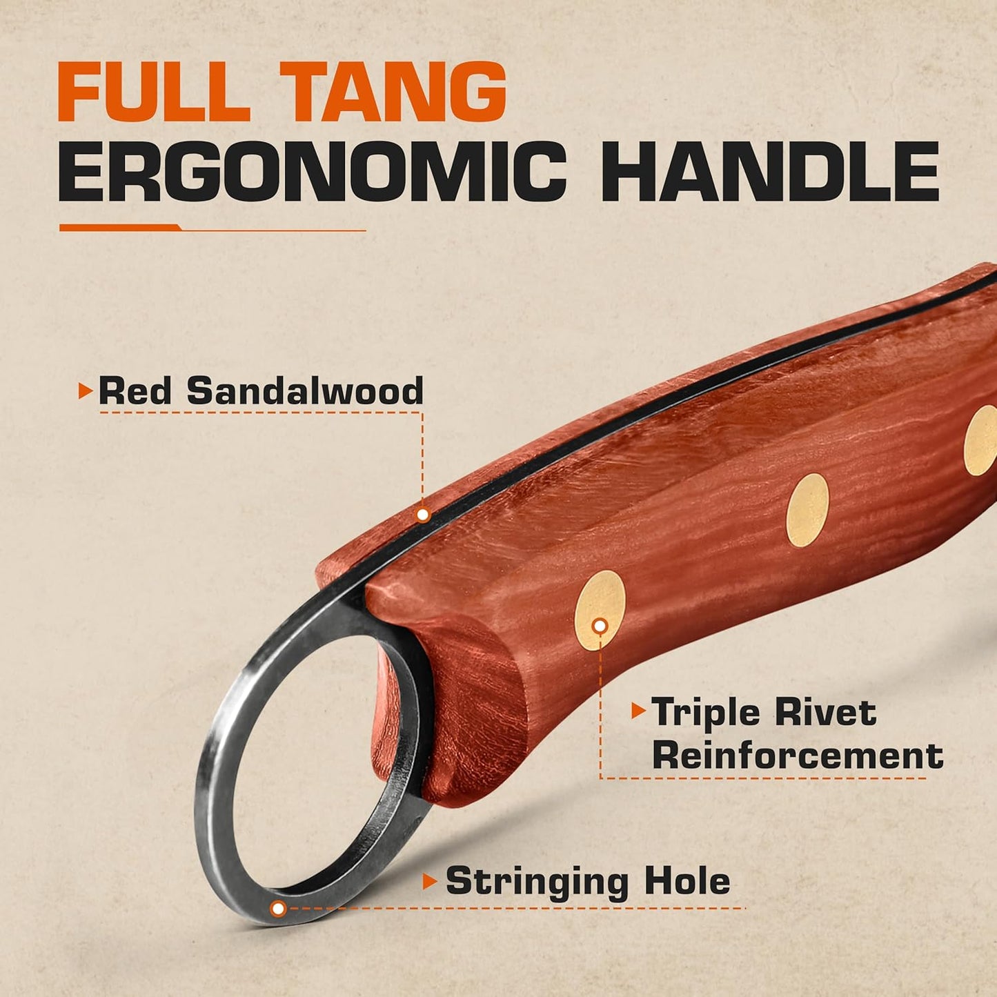 TUO Wild Forged Meat & Bone Cleaver Knife, 7 inch Heavy Duty Butcher Knife with Sheath, Bone Cutter for Meat Cutting, Kitchen Outdoor Cooking, Gift - Red Sandalwood Handle