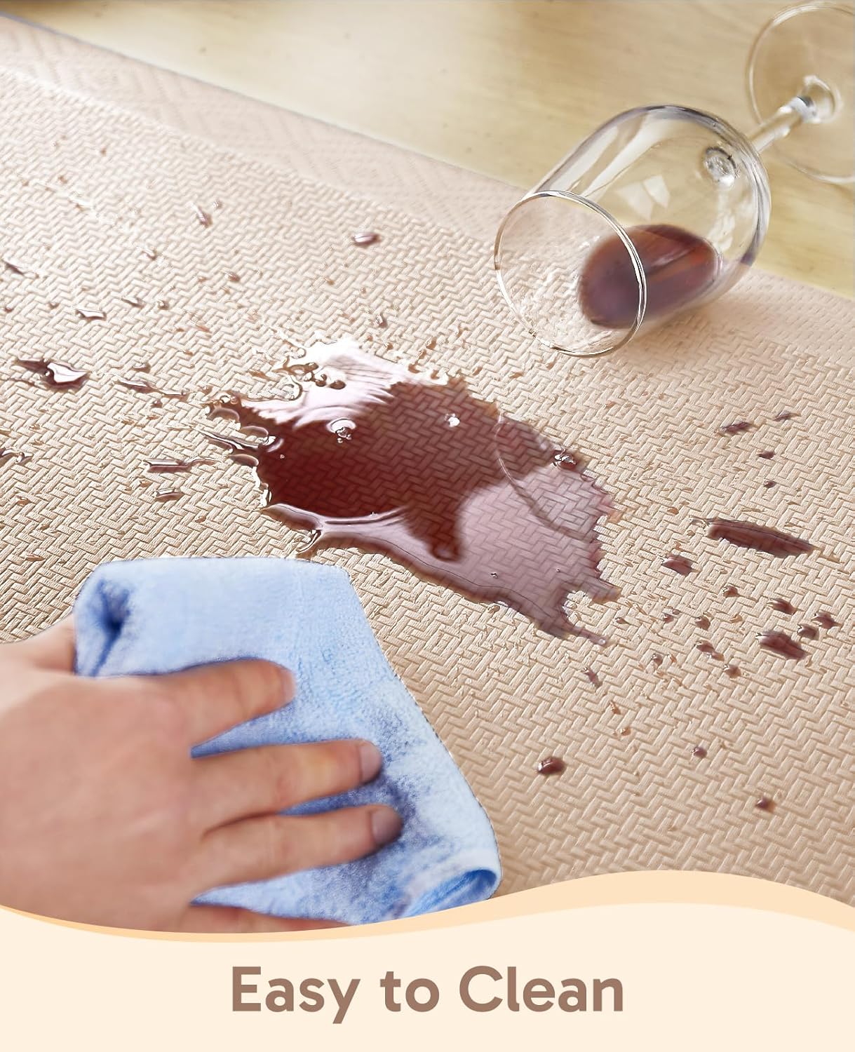 Ophanie Kitchen Mats for Floor, 3/4 inch Thick, 20x32 Anti Fatigue Cushioned Mat, Kitchen Rugs, Waterproof, Comfort Ergonomic Standing Mat for Office, Home, Sink, Beige Non-Slip Ridged Bottom