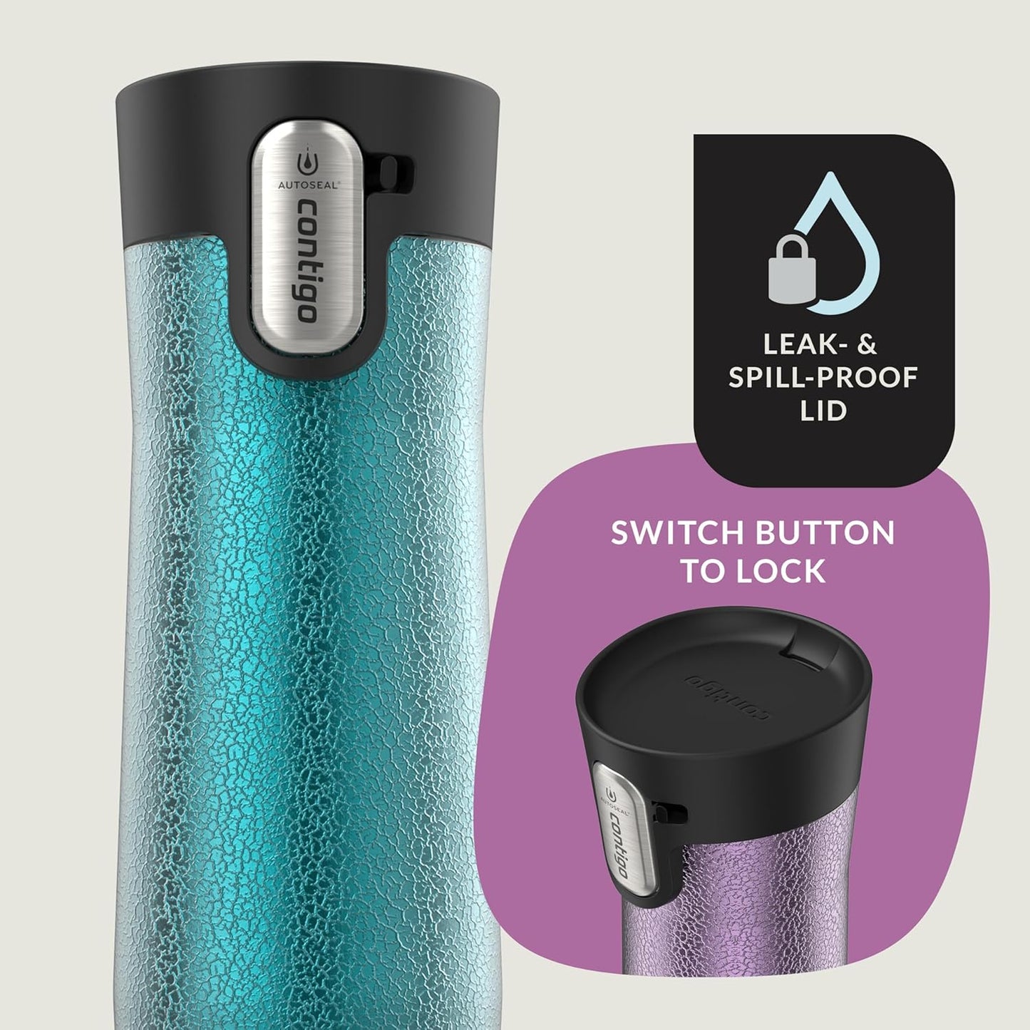 Contigo AUTOSEAL West Loop Vacuum-Insulated Stainless Steel Travel Mug with Easy-Clean Lid, 20 oz, 2-Pack