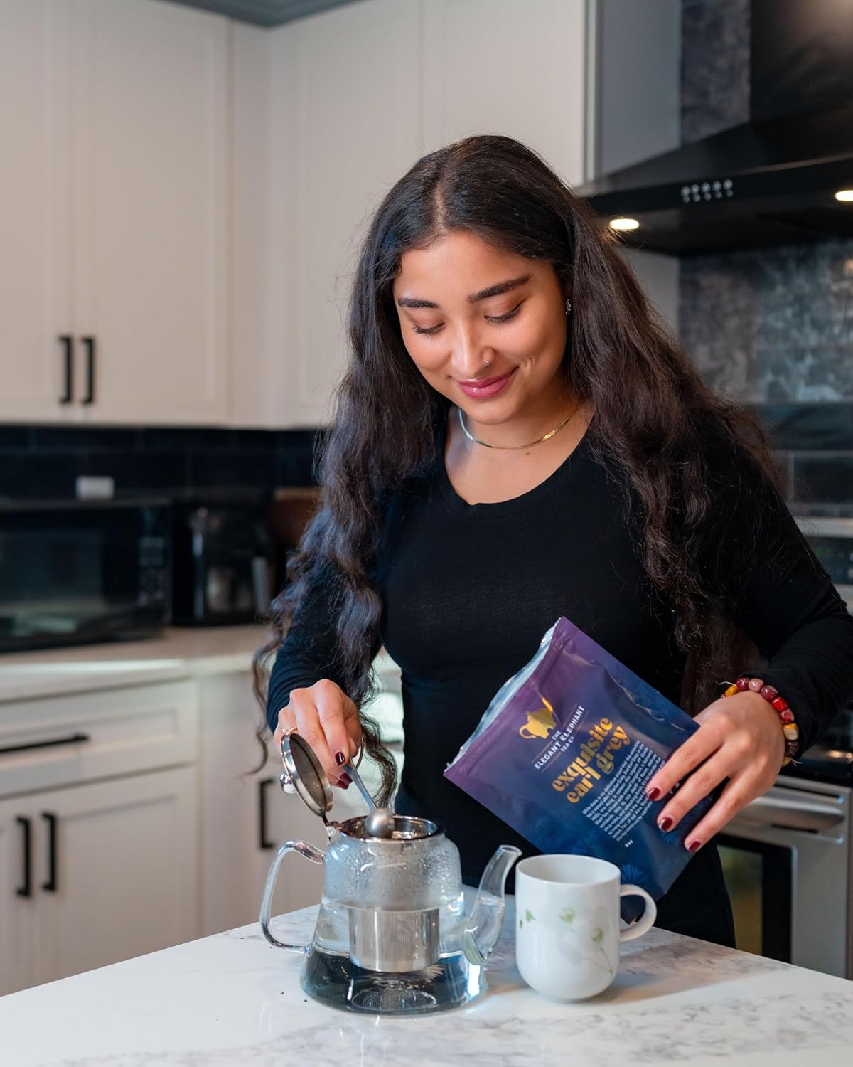 Earl Grey Tea, Organic Loose Leaf Black Tea – Classic Bergamot & Citrus Flavor – Boost Clarity & Wellness – Drink Hot or Iced – 4 oz Resealable Bag (Makes 50 Cups) – The Elegant Elephant